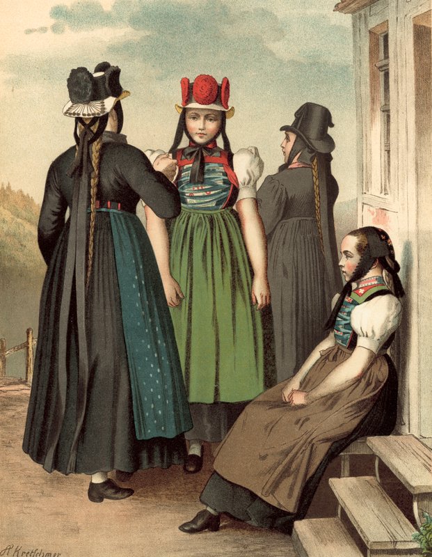 Tysk kostym, Baden, St Georgen, Tennenbronn av Albert Kretschmer