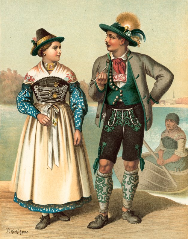 Tysk kostym, Bayern, Schliersee av Albert Kretschmer