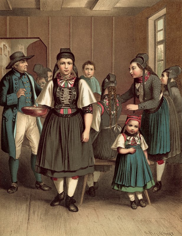 Tysk kostym, storfurstendömet Hessen Amt Biedenkopf av Albert Kretschmer