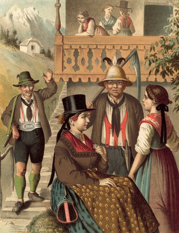 Tysk kostym, Österrike, Pinzgau av Albert Kretschmer