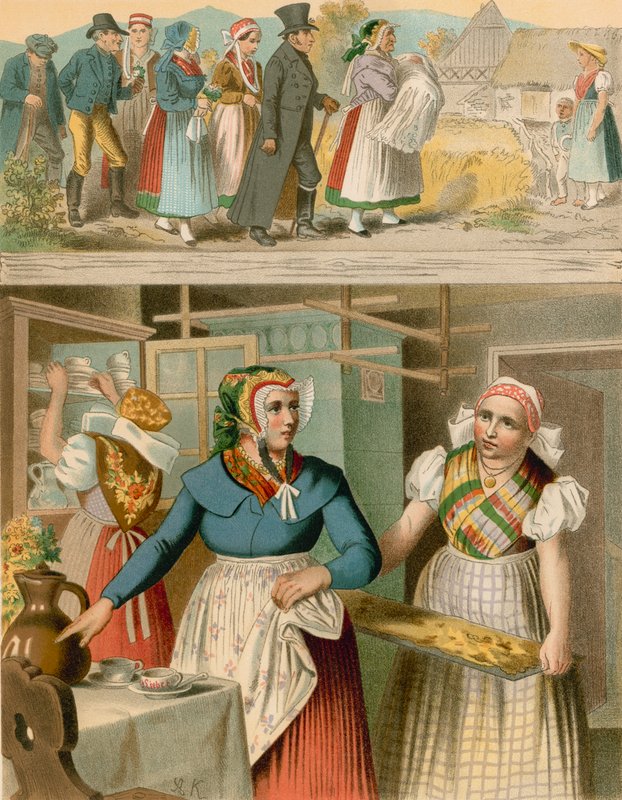 Tysk dräkt, Preussen (Schlesien), Buchwald, Fischbach av Albert Kretschmer