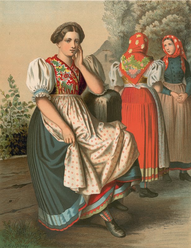 Tysk kostym, Schlesien, Tzarnowany av Albert Kretschmer