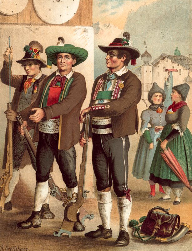Tysk kostym, Tyrolen, Oetztal-Wipptal-Pustertal av Albert Kretschmer