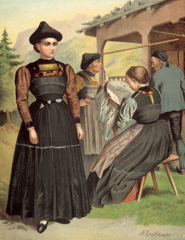 Tysk kostym, Vorarlberg, Bregenzerwald av Albert Kretschmer