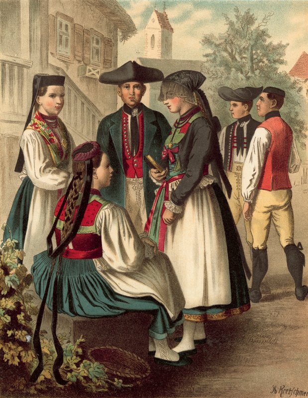 Tysk kostym, Wurtemberg Betzingen av Albert Kretschmer