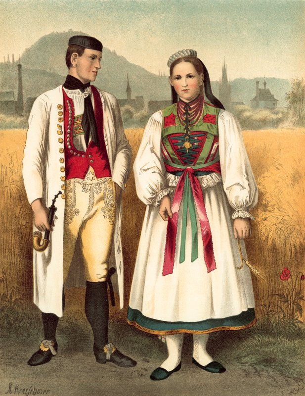 Tysk kostym, Wurtemberg Betzingen av Albert Kretschmer