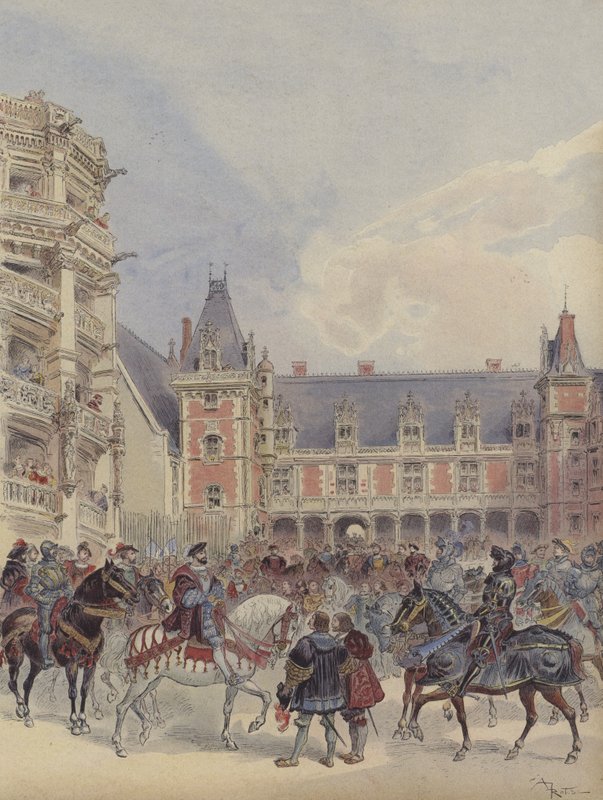 Gården vid Loire-slotten av Albert Robida