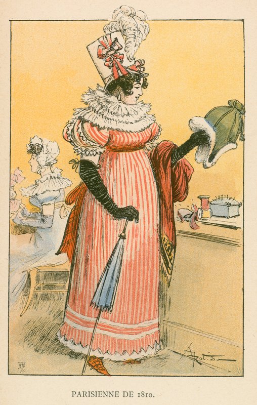 Parisienne kutoka 1810swed av Albert Robida