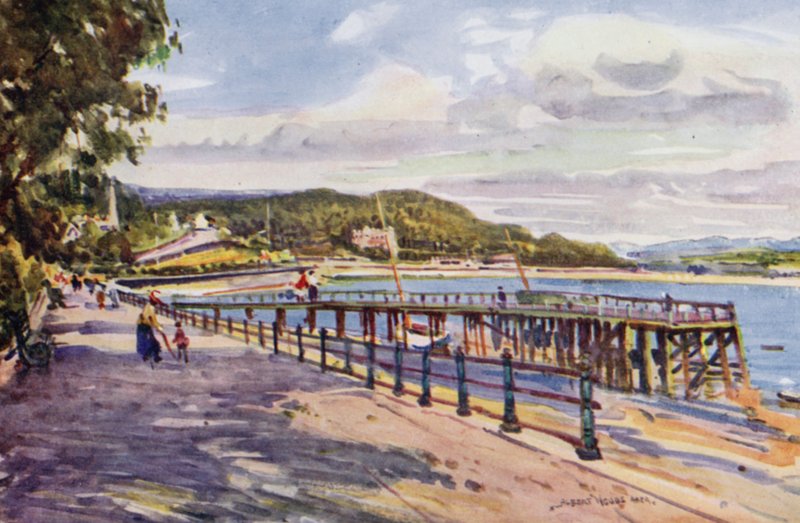 Grange-over-Sands (lito i färg) av Albert Woods