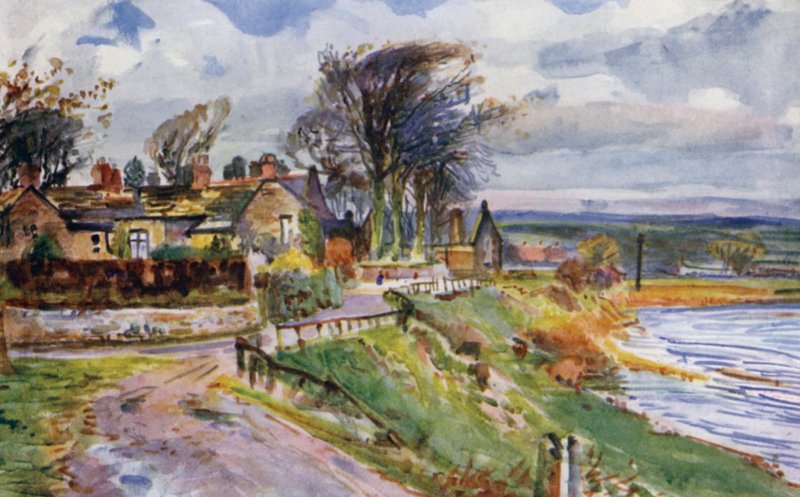 Ribchester (färg litho) av Albert Woods