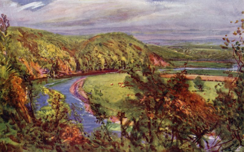 Hästskoböjen, Redscar (färg litho) av Albert Woods