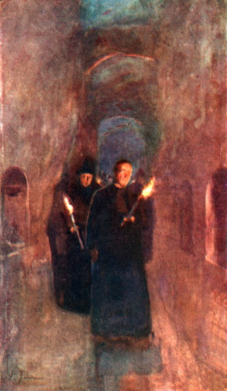 En procession i Callistus katakomb av Alberto Pisa
