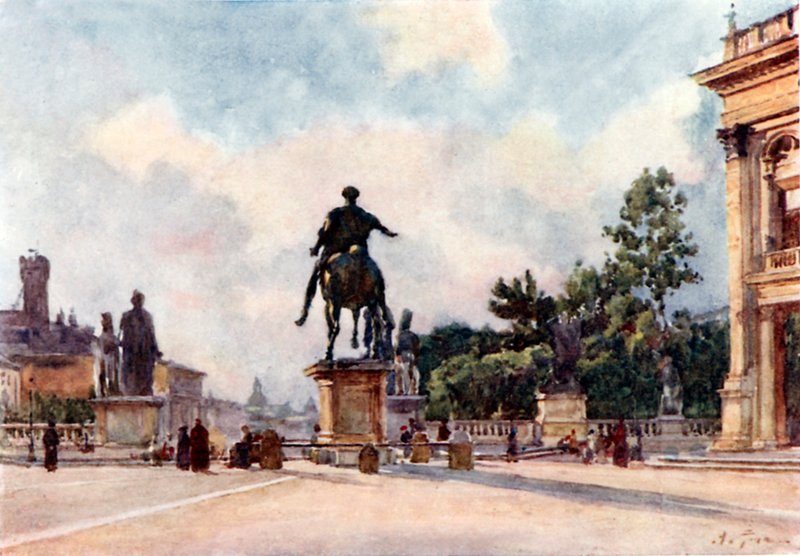 Bronsstaty av Marcus Aurelius på Capitolium av Alberto Pisa