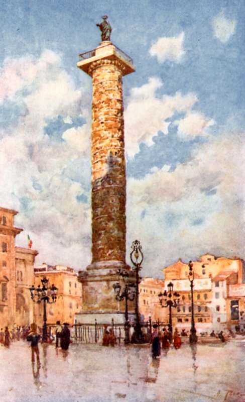 Kolumn av Marcus Aurelius, Piazza Colonna av Alberto Pisa