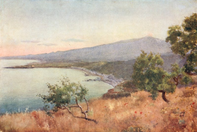 Etna, Giardini och Schiso från Taormina av Alberto Pisa