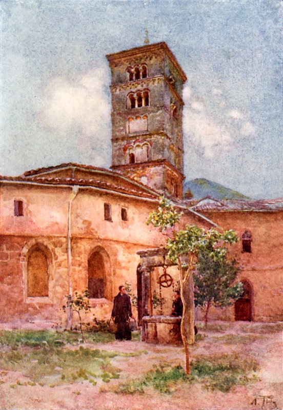 Trädgården i klostret Santa Scholastica, Subiaco av Alberto Pisa