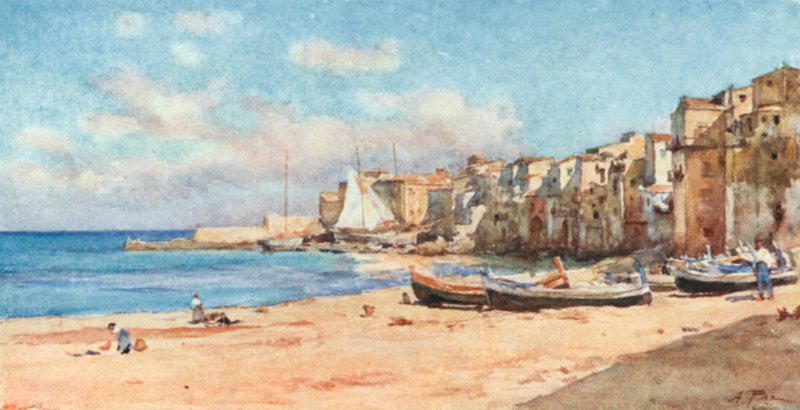 hamnen i Cefalu av Alberto Pisa