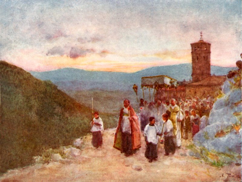 Procession med värdshuset i Subiaco av Alberto Pisa