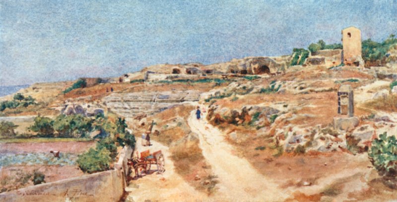 The Theatre and Street of Tombs, Syracuseswed av Alberto Pisa