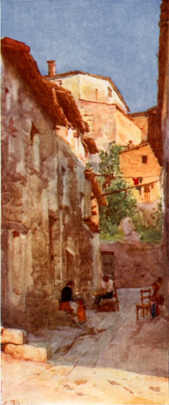 Village Street vid Anticoli, i Sabine Hills av Alberto Pisa