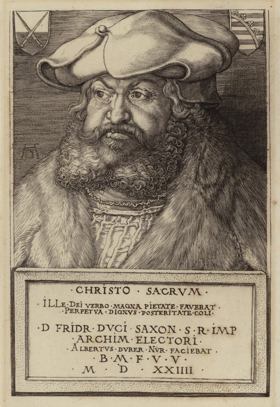 Fredrik den vise, kurfurst av Sachsen (gravyr) av Albrecht (after) Durer or Duerer