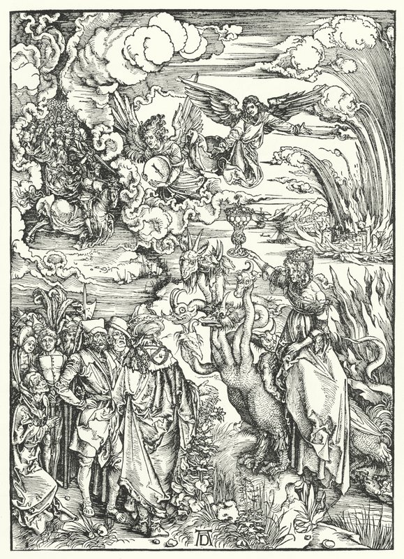 The Whore of Babylon (gravyr) av Albrecht (after) Durer or Duerer