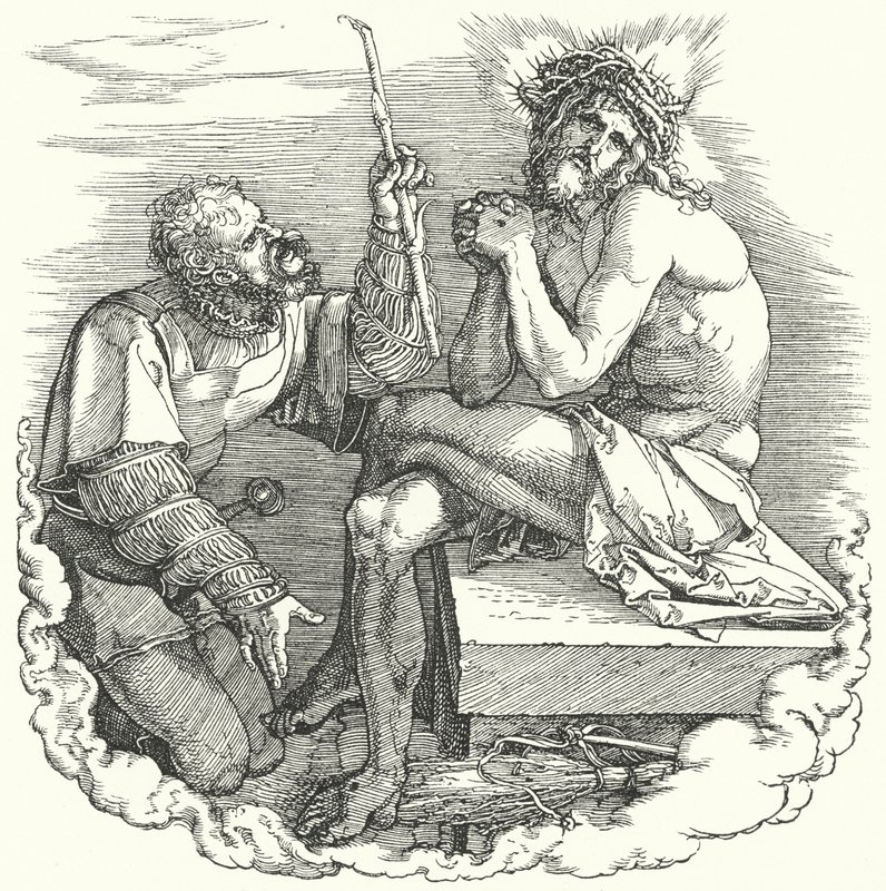 Titelsida från The Large Passion av Albrecht Durer, som skildrar Kristi sista dagar på jorden (gravyr) av Albrecht (after) Durer or Duerer
