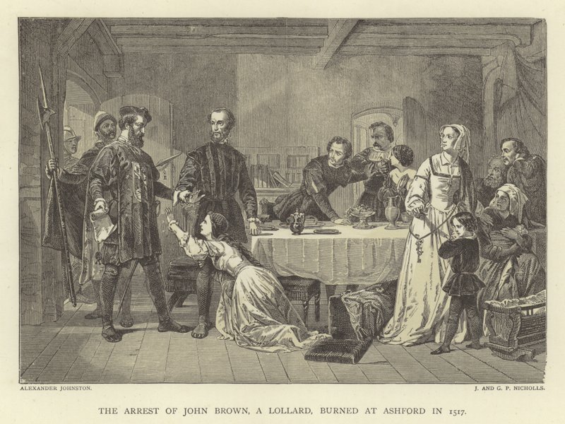 Gripandet av John Brown, en Lollard, brann i Ashford 1517 av Alexander Johnston