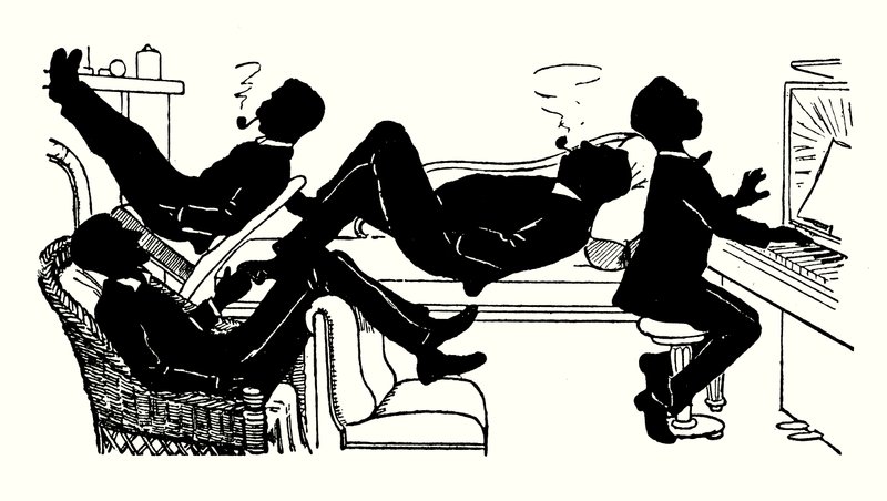 Illustration för We Three and Troddles (litografi) av Alexander Carruthers Gould