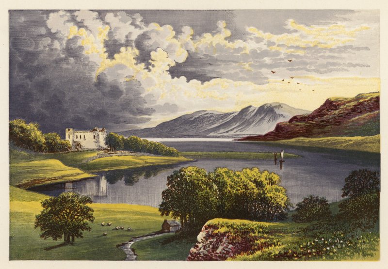 Sceneri från skotsk sjö: Loch Etive (färglitografi) av Alexander Francis (after) Lydon