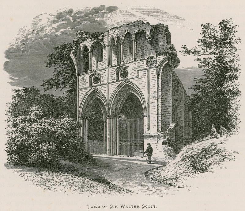 Dryburgh Abbey, Sir Walter Scotts grav av Alexander Francis Lydon