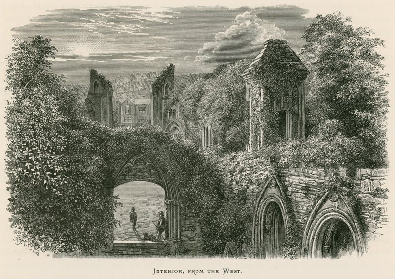 Glastonbury Abbey, Interior, från väst av Alexander Francis Lydon