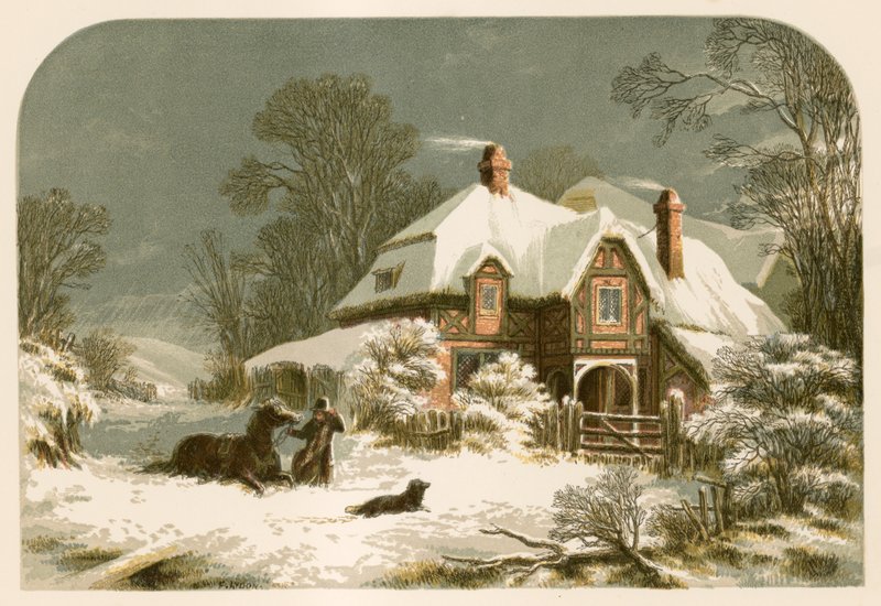 Illustration till Emersons The Snow Storm av Alexander Francis Lydon