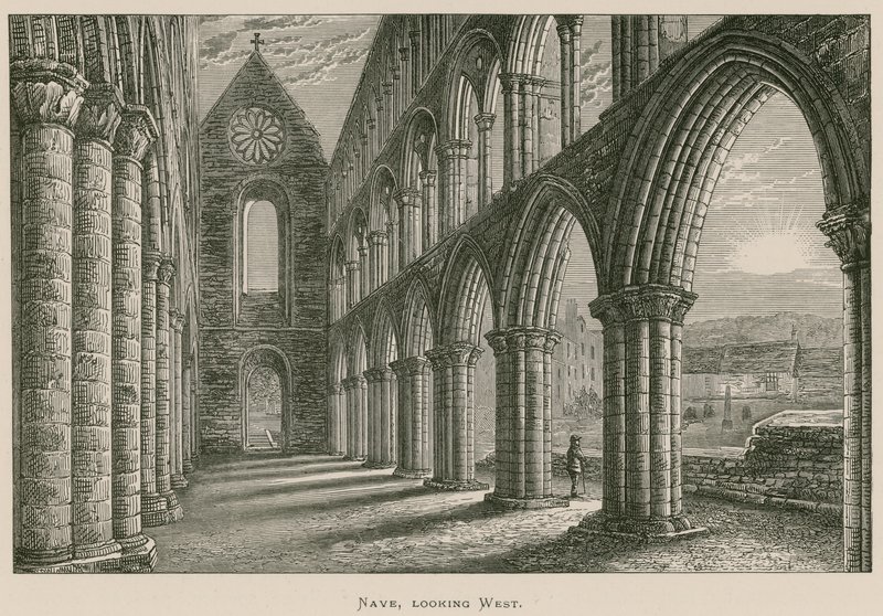 Jedburgh Abbey, mittskepp, västerut av Alexander Francis Lydon