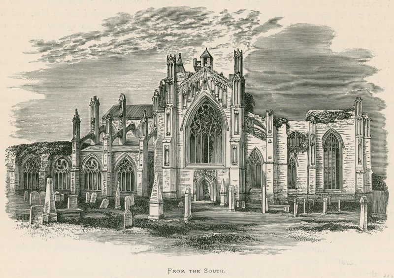 Melrose Abbey, från söder av Alexander Francis Lydon