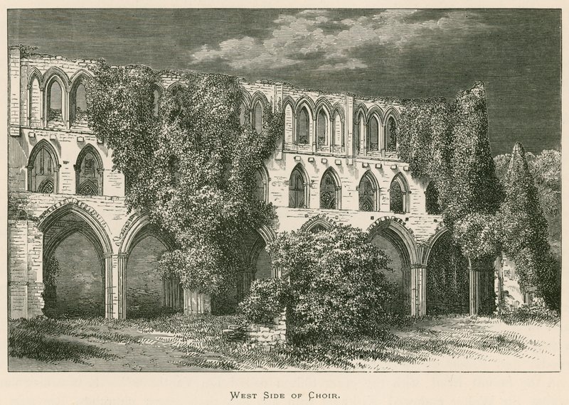 Rievaulx Abbey, västra sidan av kören av Alexander Francis Lydon