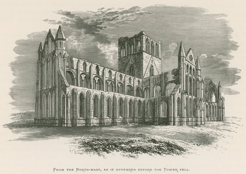 Whitby Abbey, från nordost, som det såg ut innan tornet föll av Alexander Francis Lydon