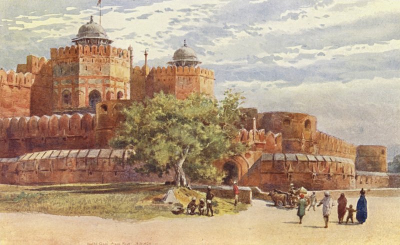 Agra Fort, utanför Delhi Gate av Alexander Henry Hallam Murray