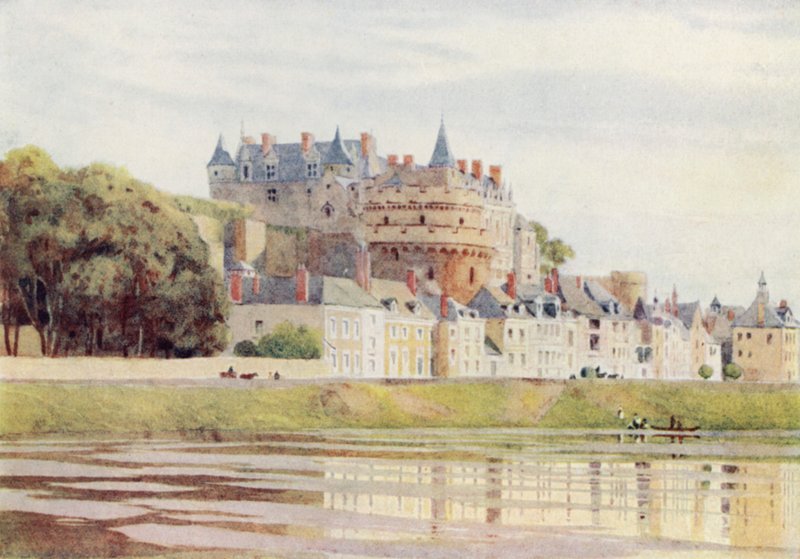 Amboise, slottet (färg litho) av Alexander Henry Hallam Murray