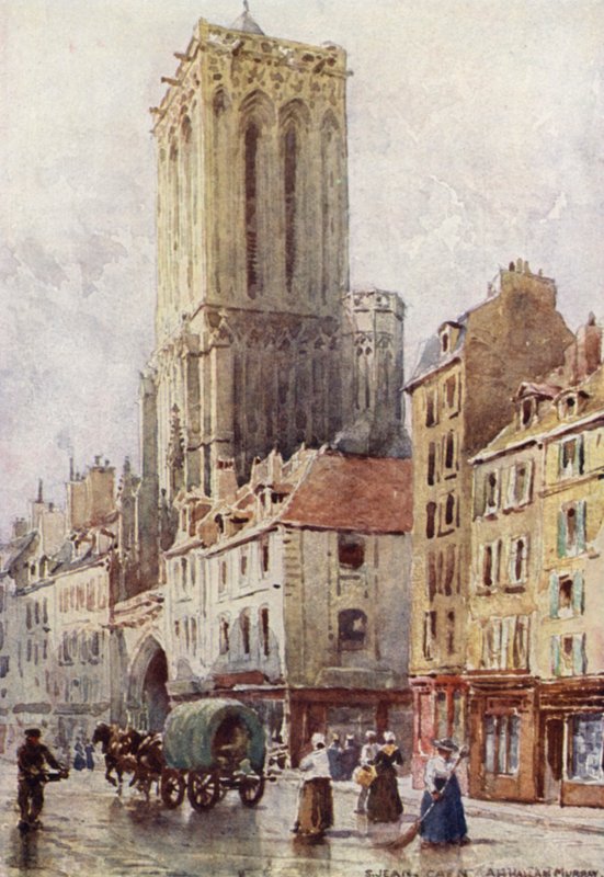 Caen, St Jean-kyrkan (färg litho) av Alexander Henry Hallam Murray