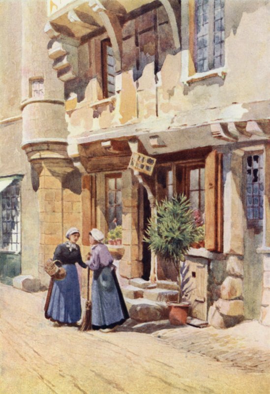 Gamla hus i Chinon (färg litho) av Alexander Henry Hallam Murray