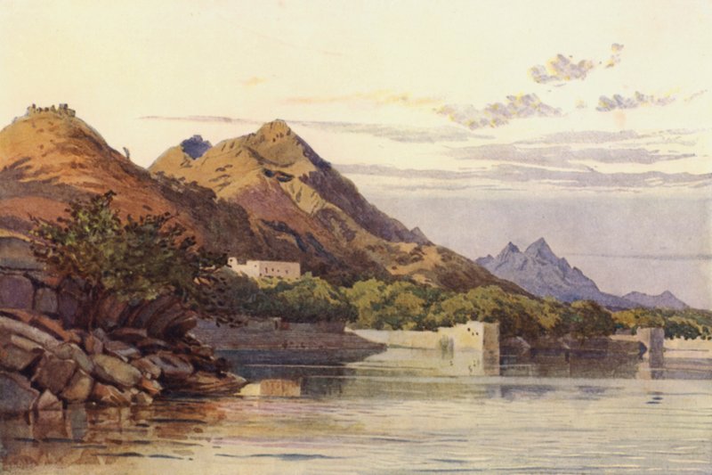 Ana Sagar, Ajmere (färg litho) av Alexander Henry Hallam Murray