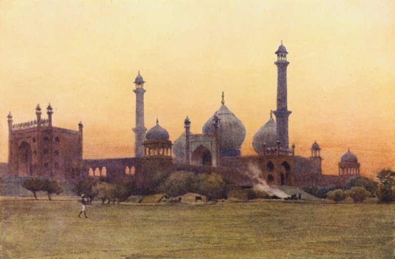 Jama Masjid, Delhi, vid solnedgången av Alexander Henry Hallam Murray