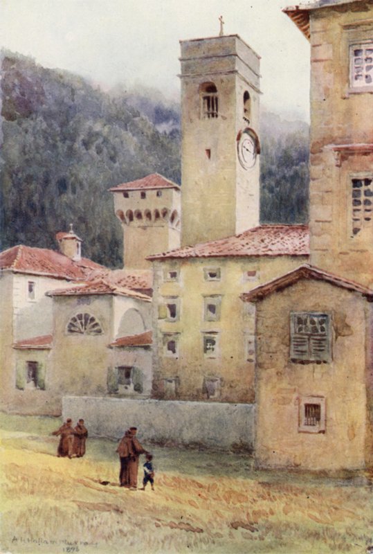 Vallombrosa, Abbey (färg litho) av Alexander Henry Hallam Murray
