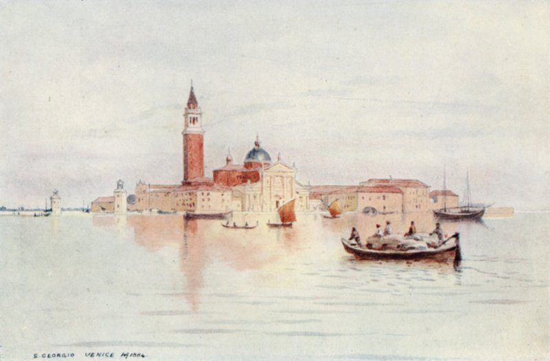Venedig, San Giorgio (färg litho) av Alexander Henry Hallam Murray