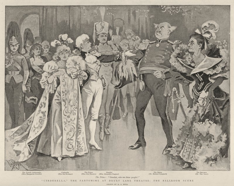 Askungen, Pantomimen på Drury Lane Theatre, Ballroom Scene av Alexander Stuart Boyd