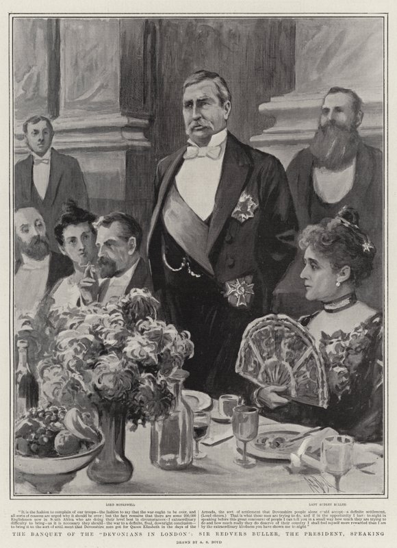 Devonernas bankett i London, Sir Redvers Buller, presidenten, talar av Alexander Stuart Boyd