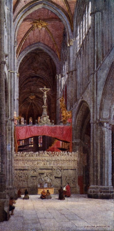 Avila-katedralens skepp (litho i färg) av Alexander Wallace Rimington
