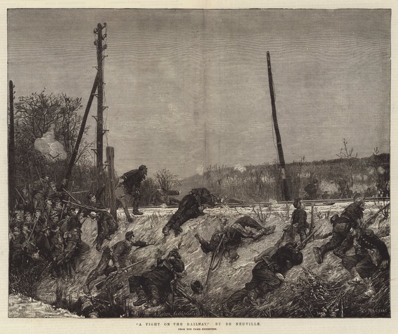 Ett slagsmål på järnvägen av Alfred Brunel de Neuville