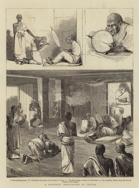 En buddhistisk prästvigning på Ceylon av Alfred Chantrey Corbould